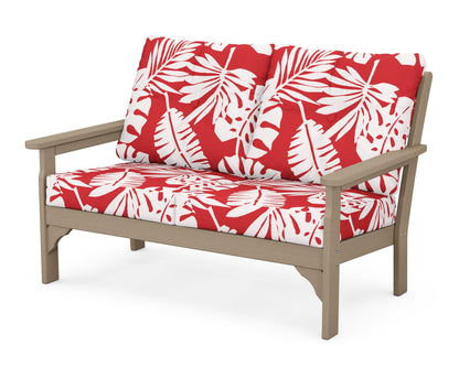 POLYWOOD® Vineyard Deep Seating Loveseat in Vintage Sahara / Leaf Crimson