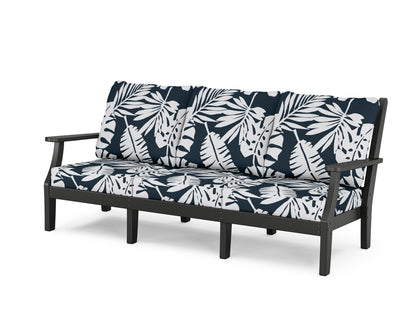 Country Living Wovendale Deep Seating Sofa in Black / Leaf Marine Indigo