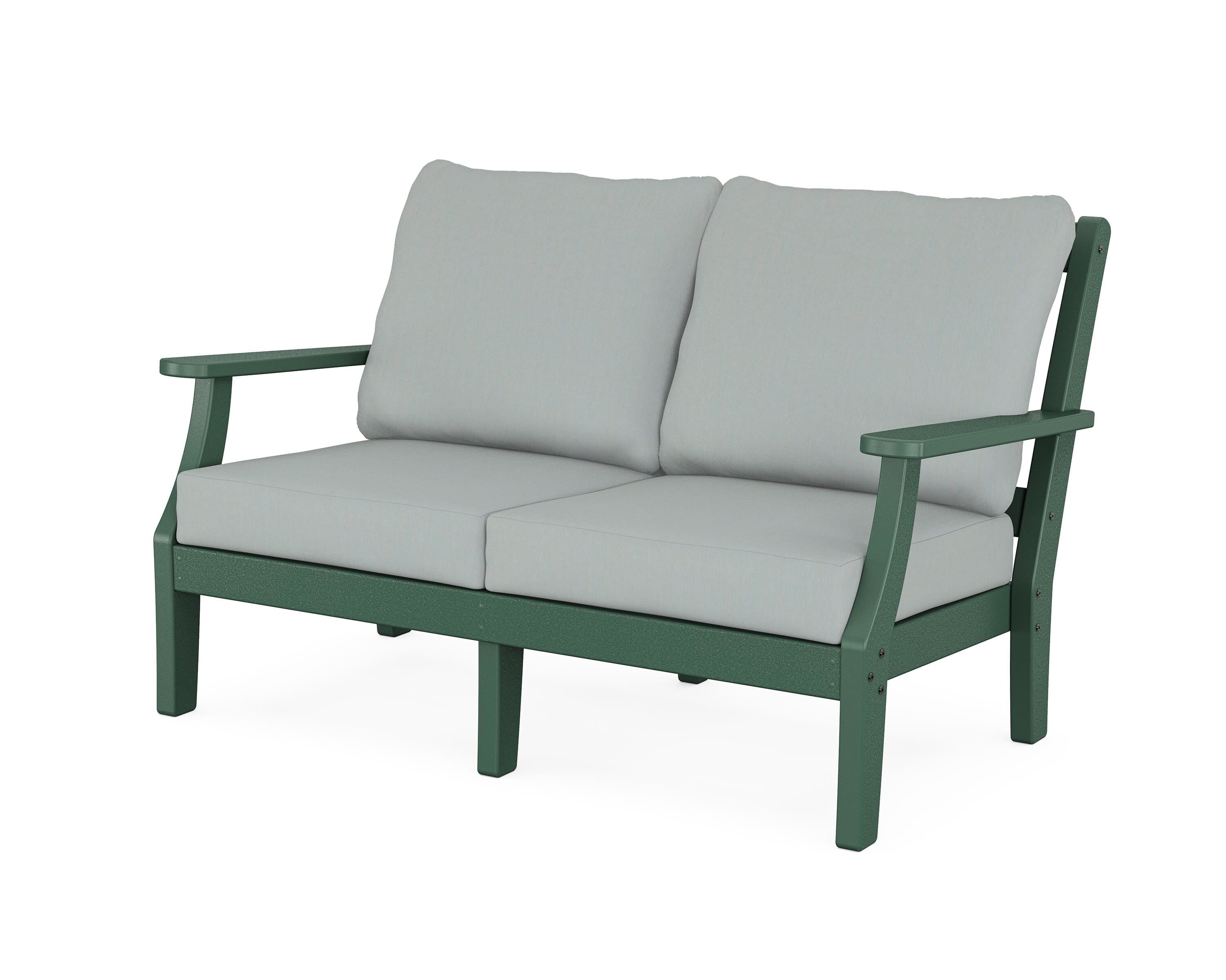 Martha Stewart by POLYWOOD® Chinoiserie Deep Seating Loveseat in Green / Spa