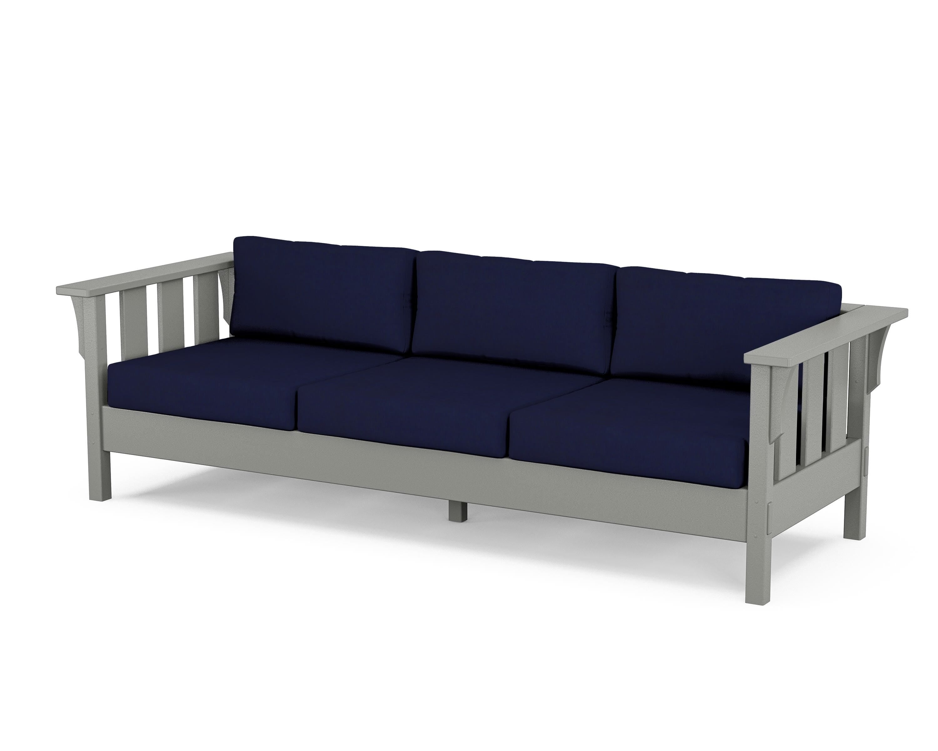 Martha Stewart by POLYWOOD® Acadia Deep Seating Sofa in Slate Grey / Navy