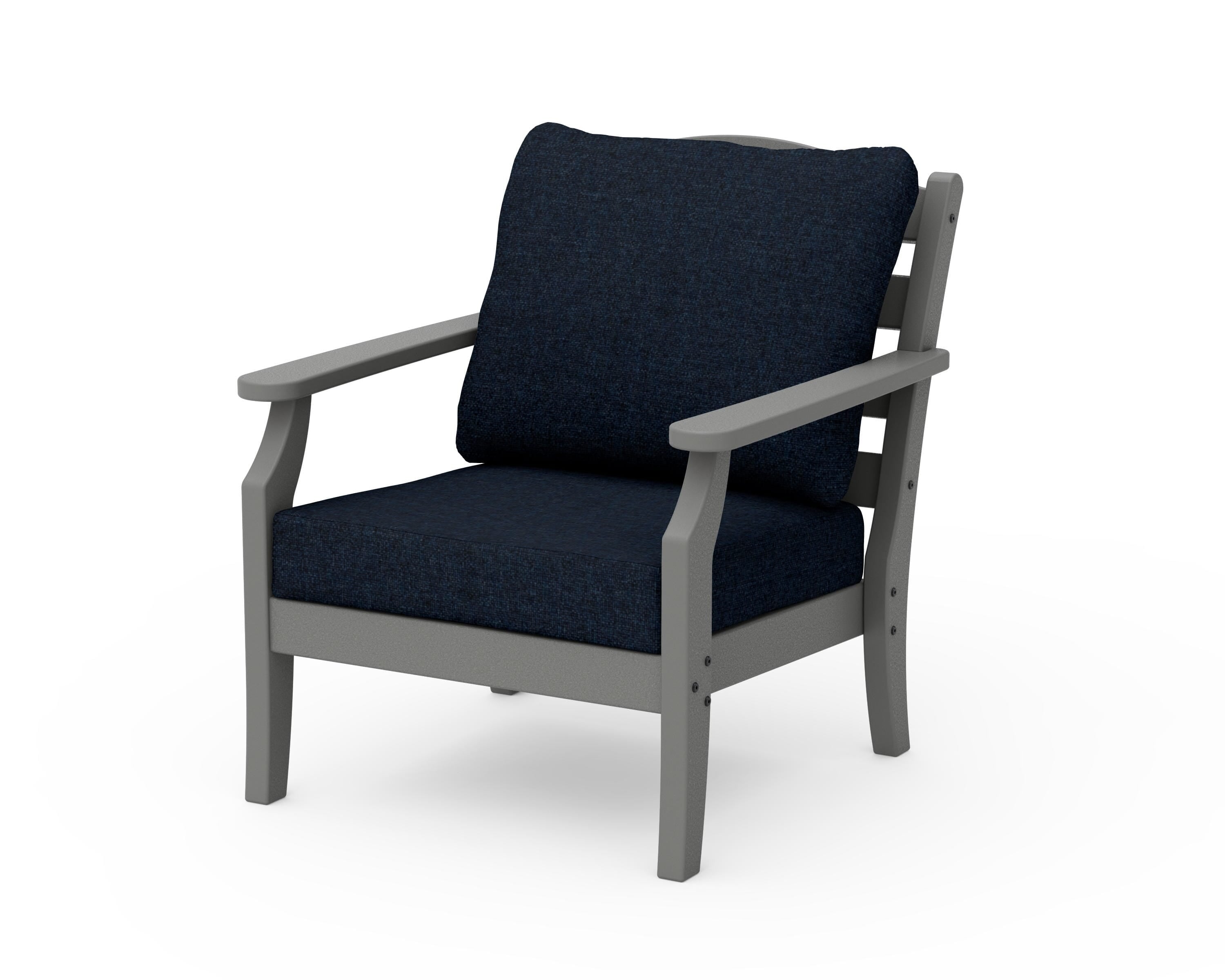 Draper James™ by  POLYWOOD® Savannah Deep Seating Chair in Slate Grey / Marine Indigo