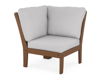 POLYWOOD® Braxton Modular Corner Chair in Teak / Granite