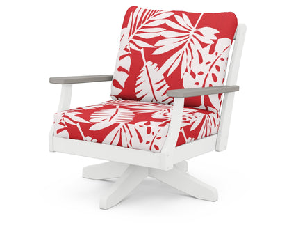 Braxton Deep Seating Swivel Chair - White