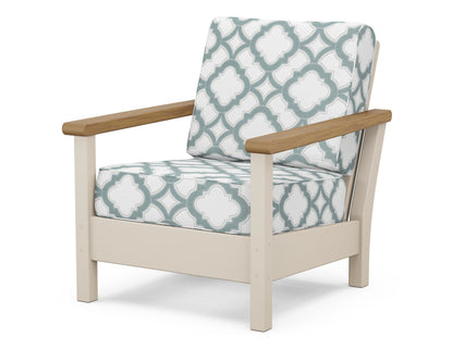 POLYWOOD® Harbour Deep Seating Chair in Sand / Natural / Trellis Glacier Spa