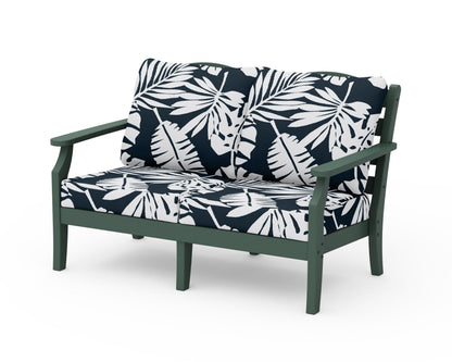 Draper James™ by  POLYWOOD® Savannah Deep Seating Loveseat in Green / Leaf Marine Indigo