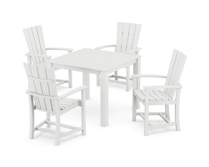 POLYWOOD® Quattro 5-Piece Parsons Dining Set in White