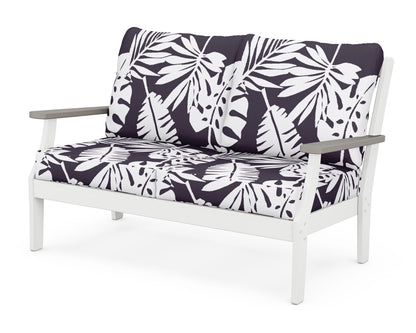 POLYWOOD® Braxton Deep Seating Loveseat in White / Driftwood / Leaf Navy