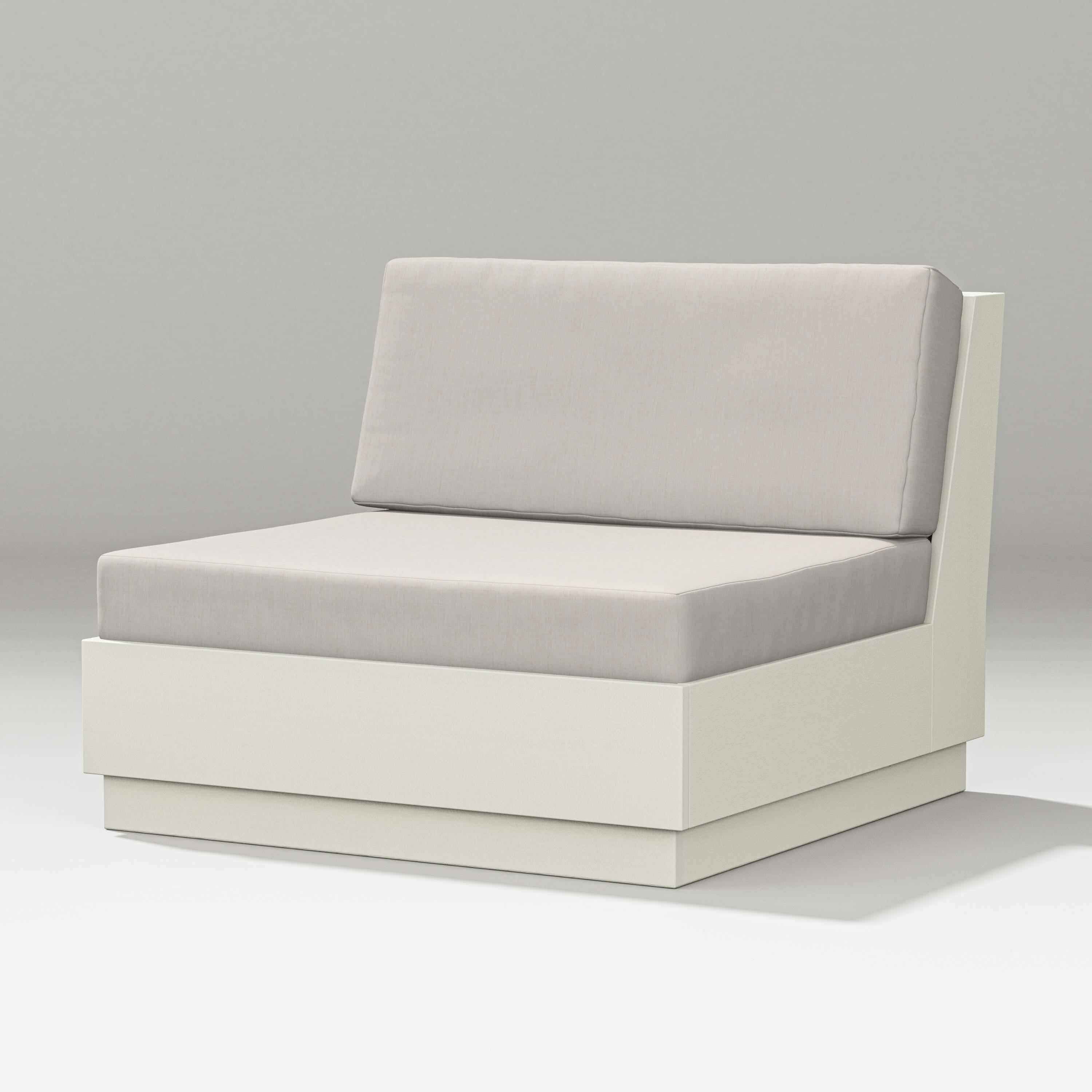 PW Designer Series Elevate Modular Armless Chair in Vintage White / Cast Ash