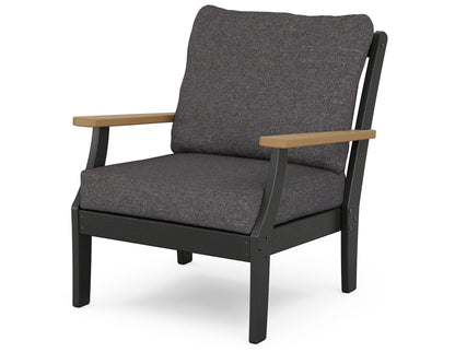 POLYWOOD® Braxton Deep Seating Chair in Black / Natural / Ash Charcoal