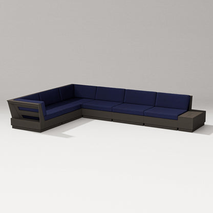 PW Designer Series Elevate 7-Piece Corner Sectional in Vintage Coffee / Navy