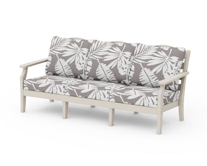 Draper James™ by  POLYWOOD® Savannah Deep Seating Sofa in Sand / Leaf Grey Mist