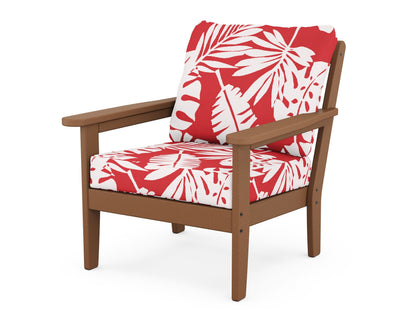 Country Living Cottage Deep Seating Chair in Teak / Leaf Crimson
