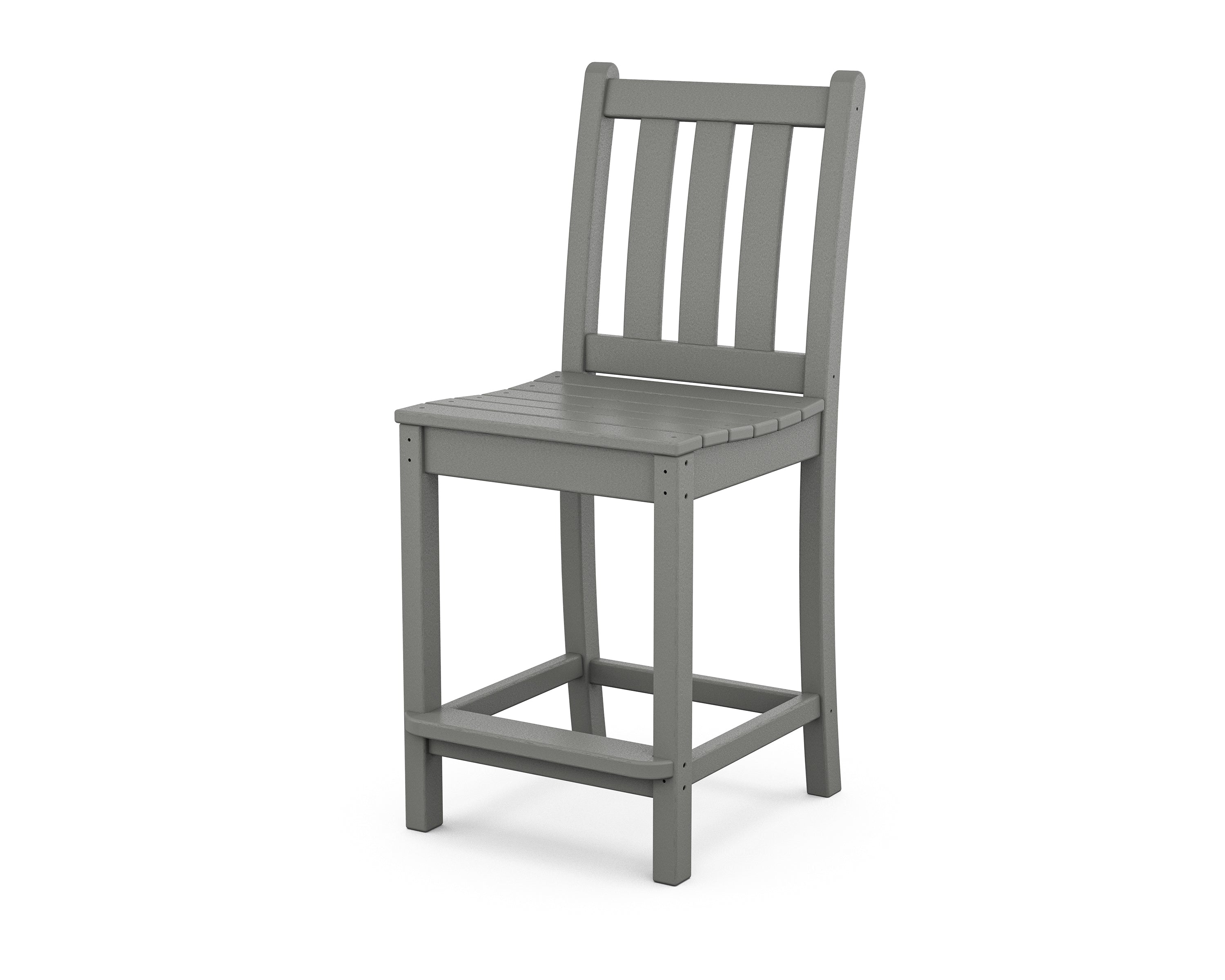 POLYWOOD® Traditional Garden Counter Side Chair in Slate Grey