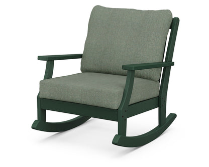 POLYWOOD® Braxton Deep Seating Rocking Chair in Green / Cast Sage