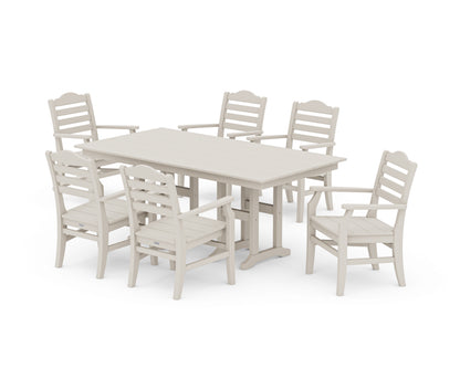 POLYWOOD® Savannah Arm Chair 7-Piece Farmhouse Dining Set in Sand
