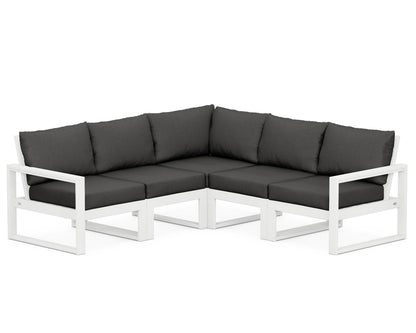 POLYWOOD® EDGE 5-Piece Modular Deep Seating Set in White / Spectrum Carbon