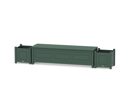 Country Living 60" Country Living Straight Planter Storage Bench Set in Green