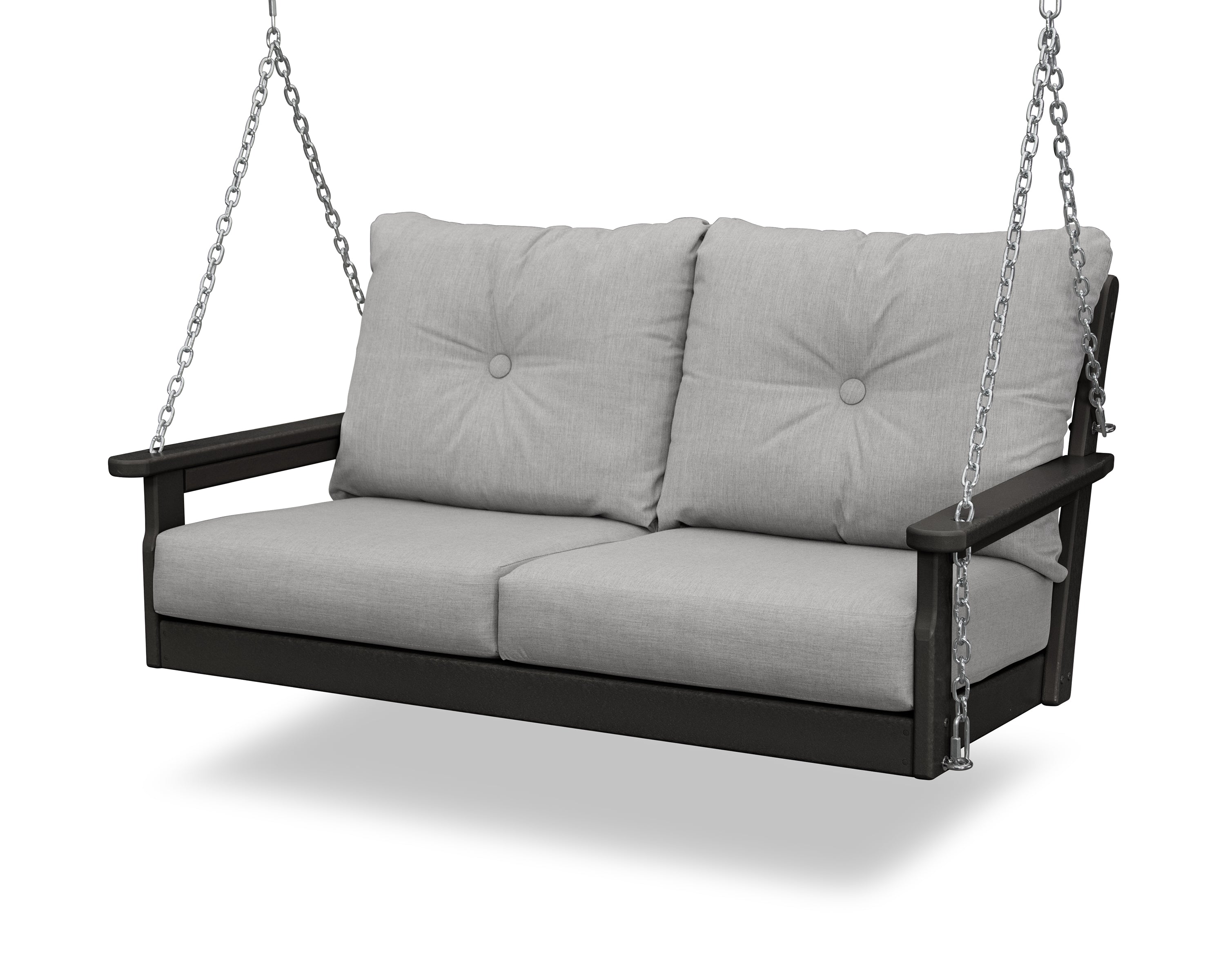 POLYWOOD® Vineyard Deep Seating Swing in Black / Granite