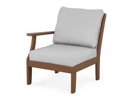 POLYWOOD® Braxton Modular Left Arm Chair in Teak / Granite