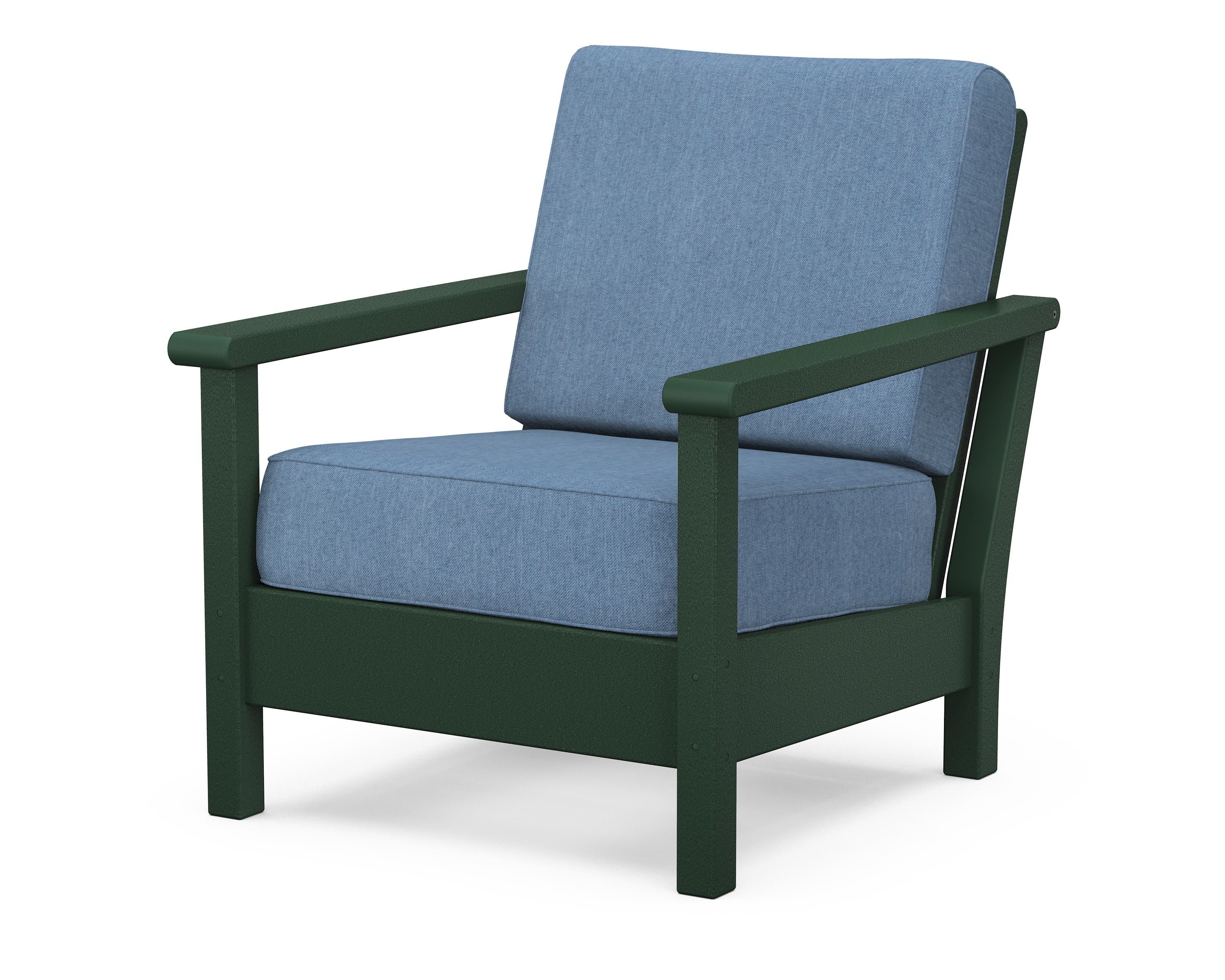 POLYWOOD® Harbour Deep Seating Chair in Green / Sky Blue