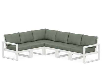 POLYWOOD® EDGE 6-Piece Modular Deep Seating Set in Vintage White / Cast Sage