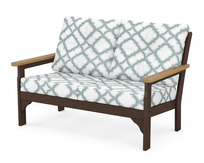 POLYWOOD® Vineyard Deep Seating Loveseat in Mahogany / Natural / Trellis Glacier Spa