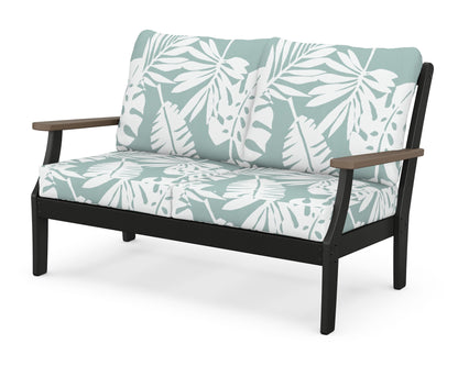 POLYWOOD® Braxton Deep Seating Loveseat in Black / Kona / Leaf Glacier Spa