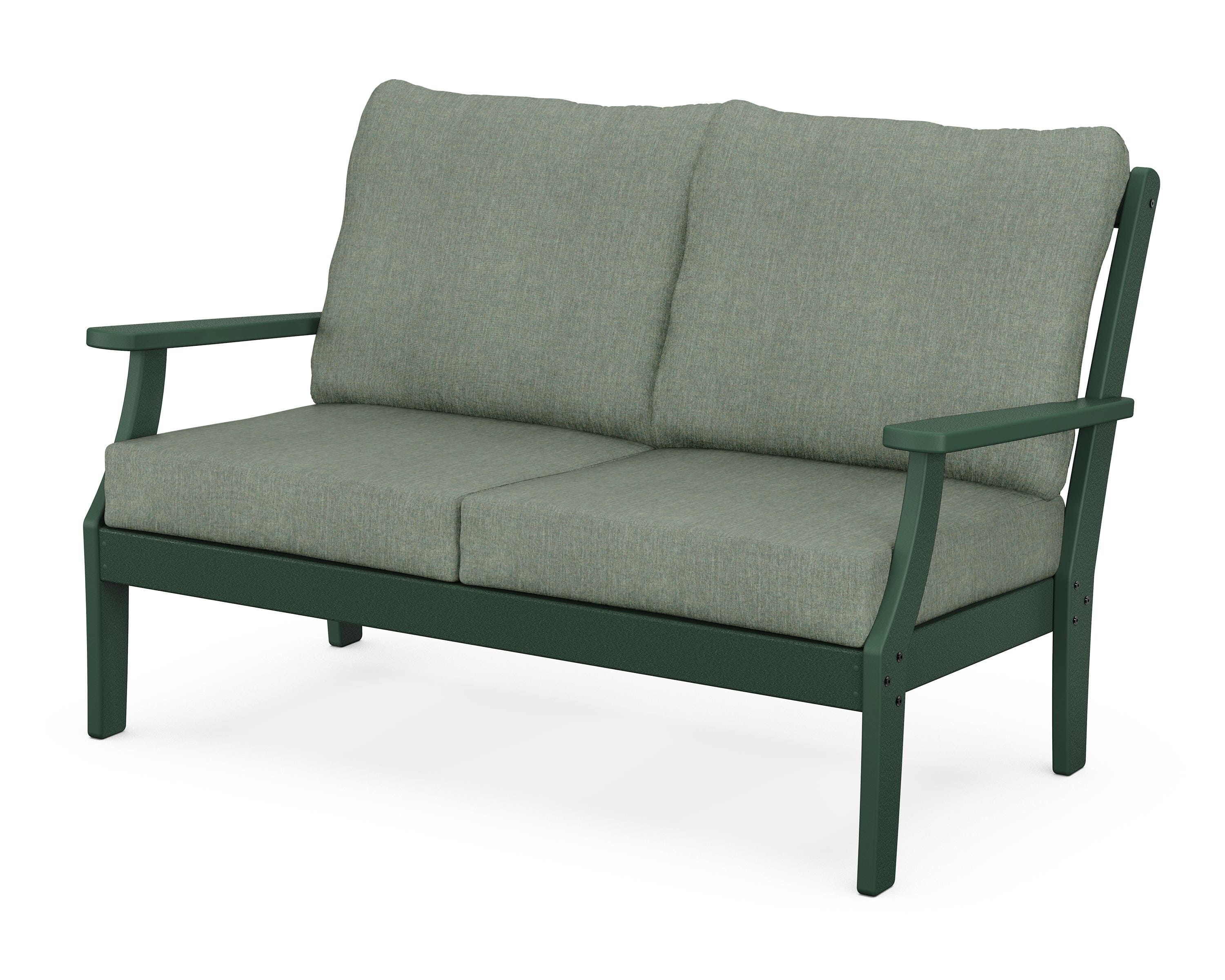 POLYWOOD® Braxton Deep Seating Loveseat in Green / Cast Sage