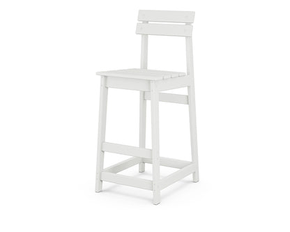 POLYWOOD® Modern Studio Plaza Bar Chair in White