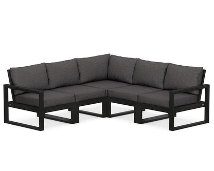 POLYWOOD® EDGE 5-Piece Modular Deep Seating Set in Black / Ash Charcoal