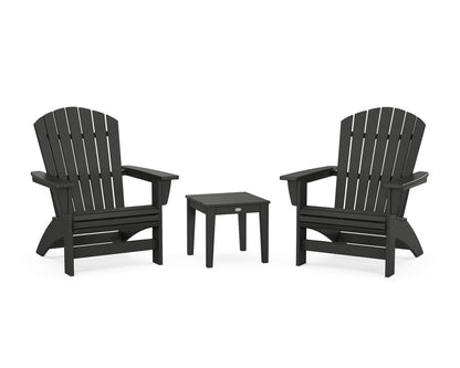 POLYWOOD® 3-Piece Nautical Grand Adirondack Set in Black
