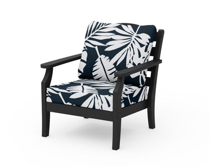 Draper James™ by  POLYWOOD® Savannah Deep Seating Chair in Black / Leaf Marine Indigo