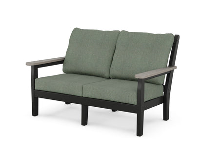 POLYWOOD® Chippendale Deep Seating Loveseat in Black / Driftwood / Cast Sage