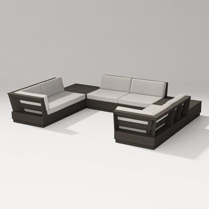 PW Designer Series Elevate 8-Piece U-Shaped Sectional in Vintage Coffee / Cast Ash