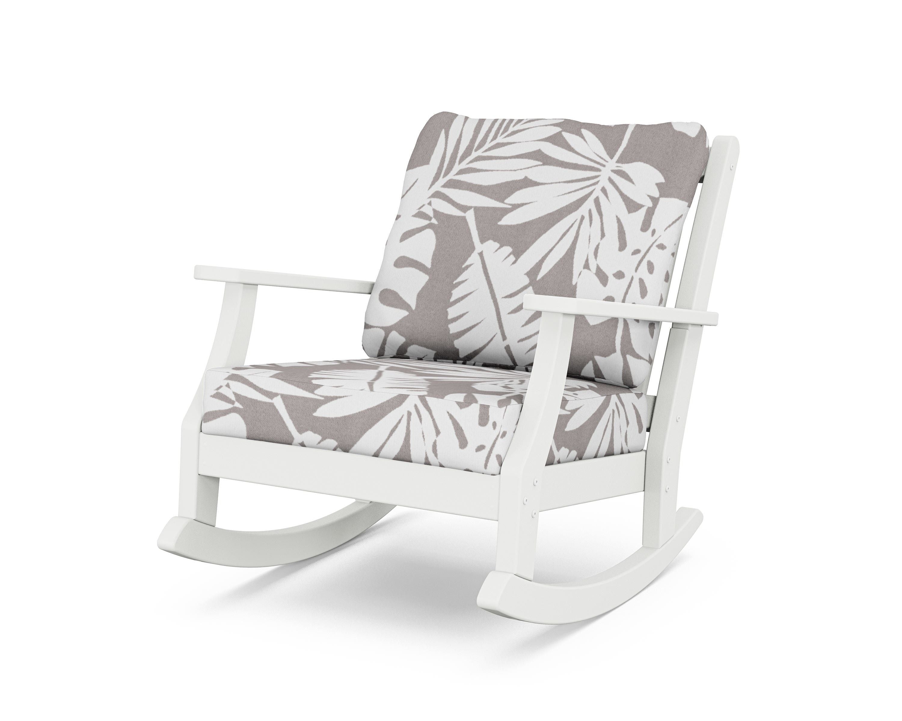 Country Living Wovendale Deep Seating Rocking Chair in White / Leaf Grey Mist
