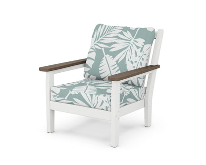 POLYWOOD® Chippendale Deep Seating Chair in White / Kona / Leaf Glacier Spa