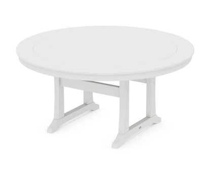 POLYWOOD® Nautical Trestle 60" Round Dining Table in White