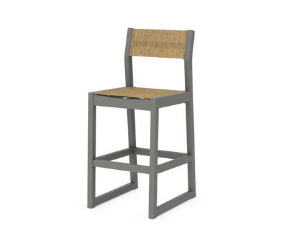 POLYWOOD® EDGE Sling Bar Side Chair in Slate Grey / Burlap Sling