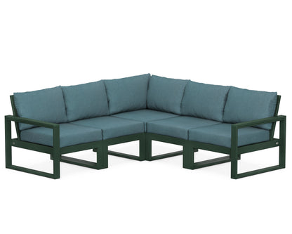POLYWOOD® EDGE 5-Piece Modular Deep Seating Set in Green / Ocean Teal