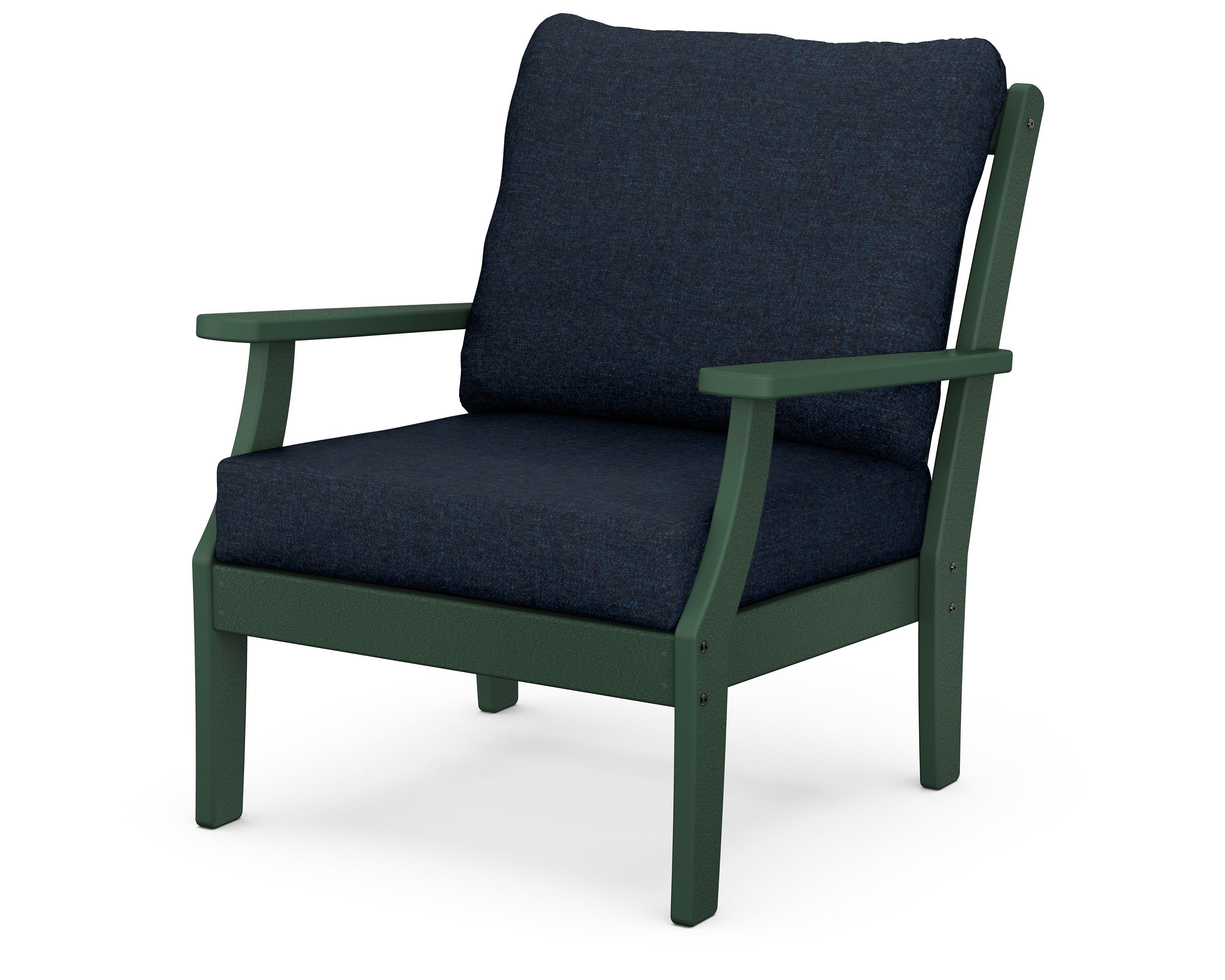 POLYWOOD® Braxton Deep Seating Chair in Green / Marine Indigo