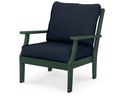 POLYWOOD® Braxton Deep Seating Chair in Green / Marine Indigo