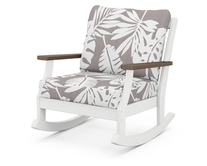 POLYWOOD® Braxton Deep Seating Rocking Chair in White / Kona / Leaf Grey Mist