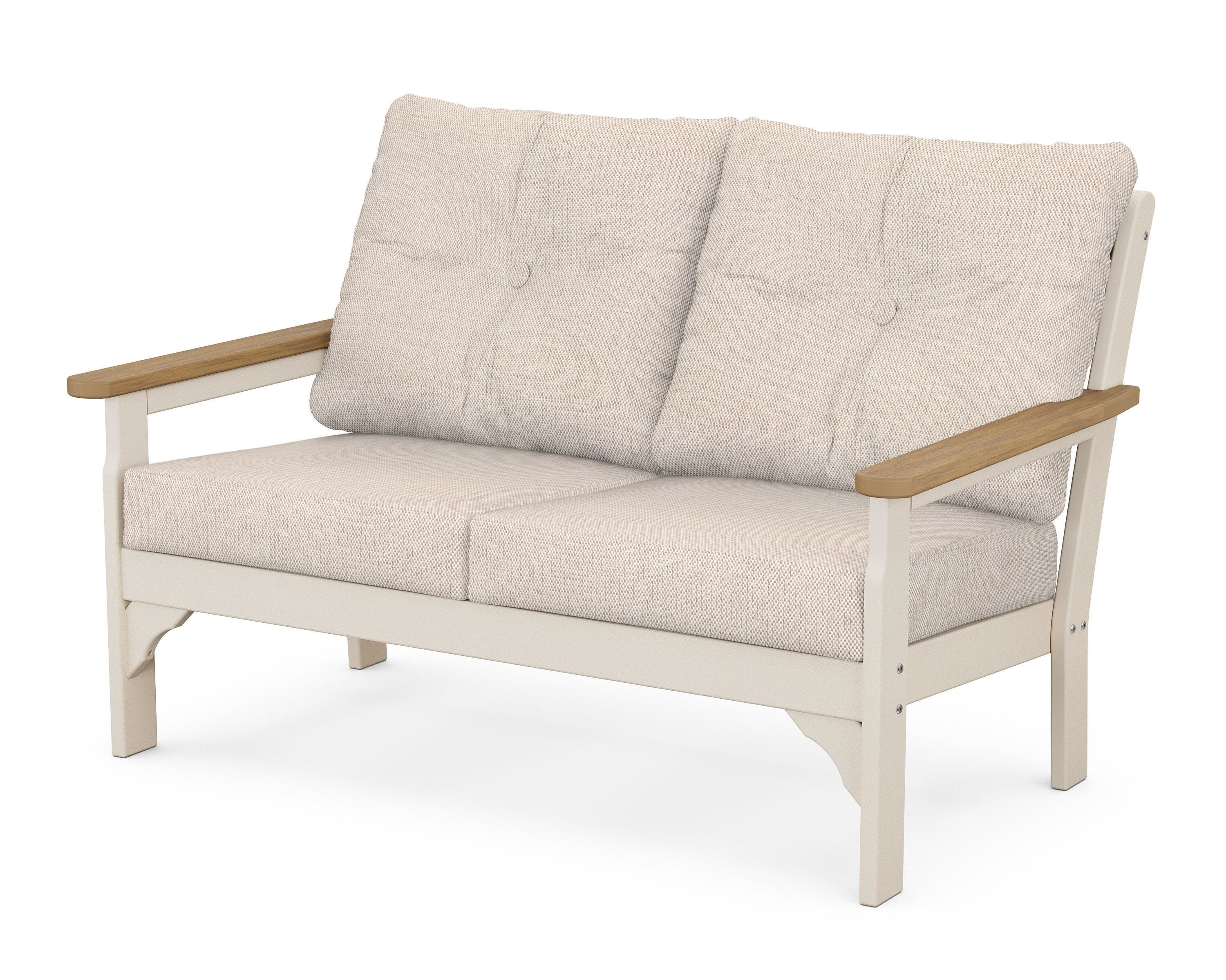 POLYWOOD® Vineyard Deep Seating Loveseat in Sand / Natural / Blend Linen