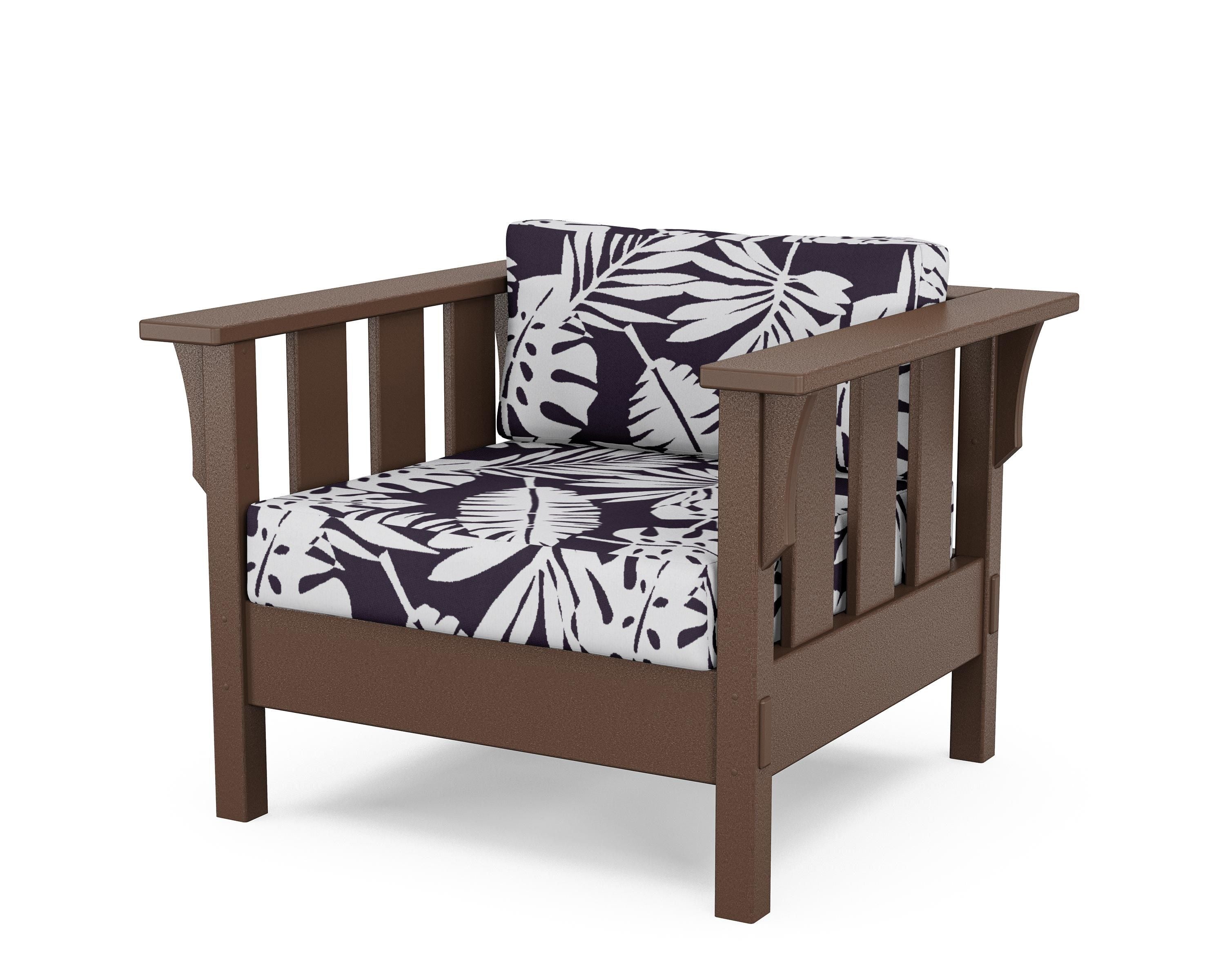 Martha Stewart by POLYWOOD® Acadia Deep Seating Chair in Mahogany / Leaf Navy