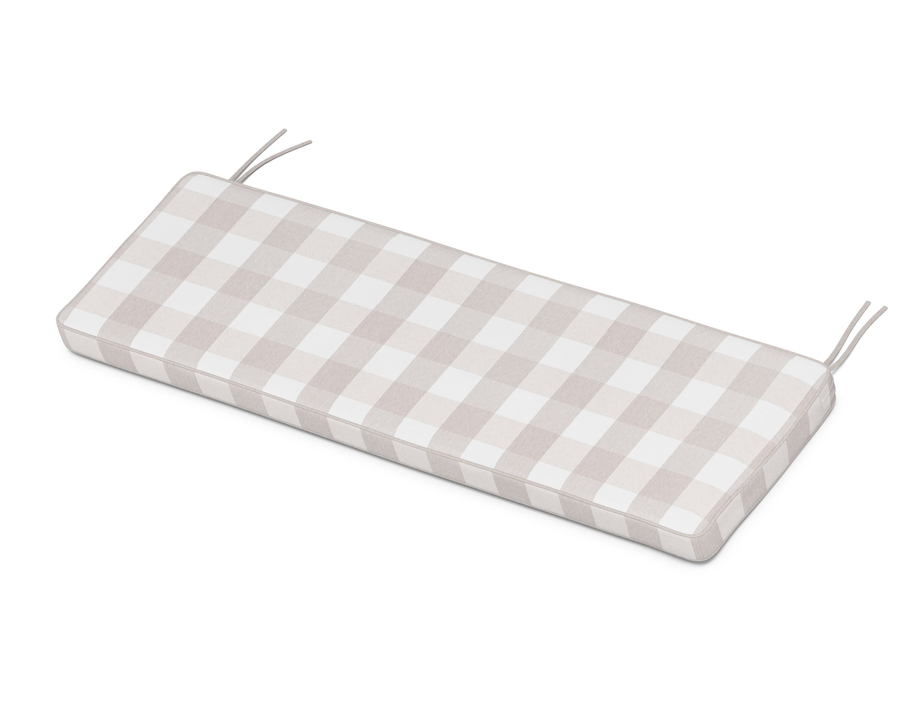 Martha Stewart by POLYWOOD® Chinoiserie Bench Seat Cushion in Buffalo Plaid Dune Burlap