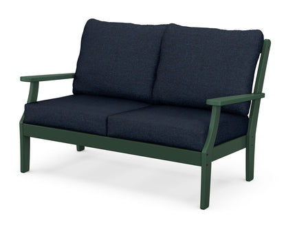POLYWOOD® Braxton Deep Seating Loveseat in Green / Marine Indigo