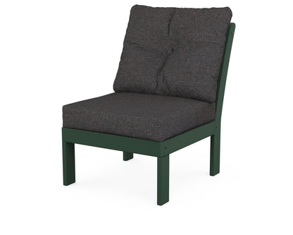 POLYWOOD® Vineyard Modular Armless Chair in Green / Ash Charcoal