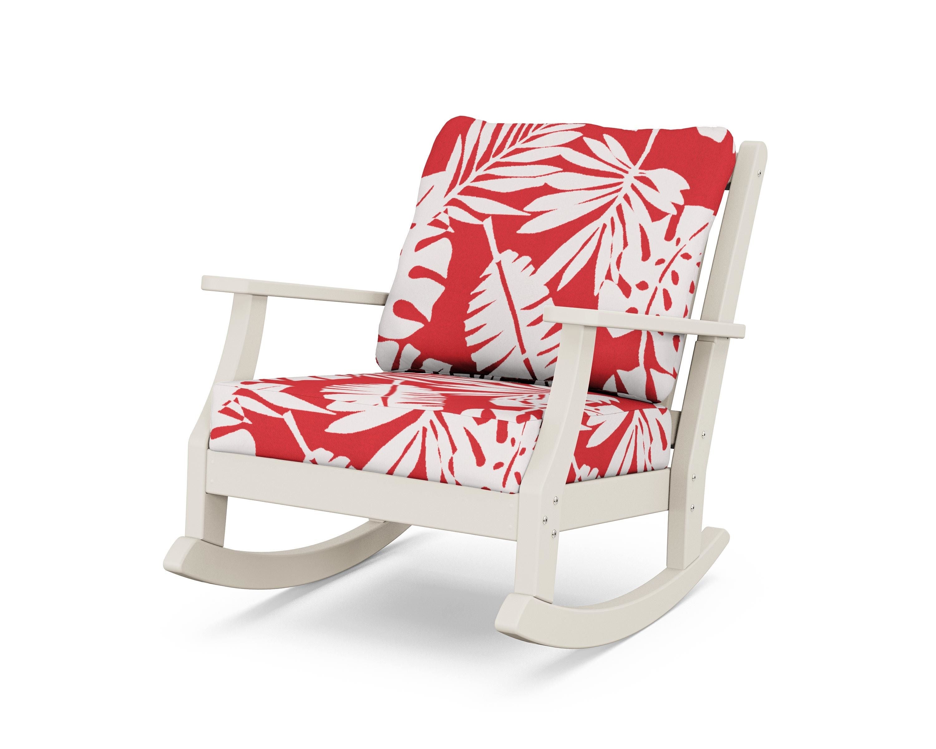 Country Living Wovendale Deep Seating Rocking Chair in Sand / Leaf Crimson