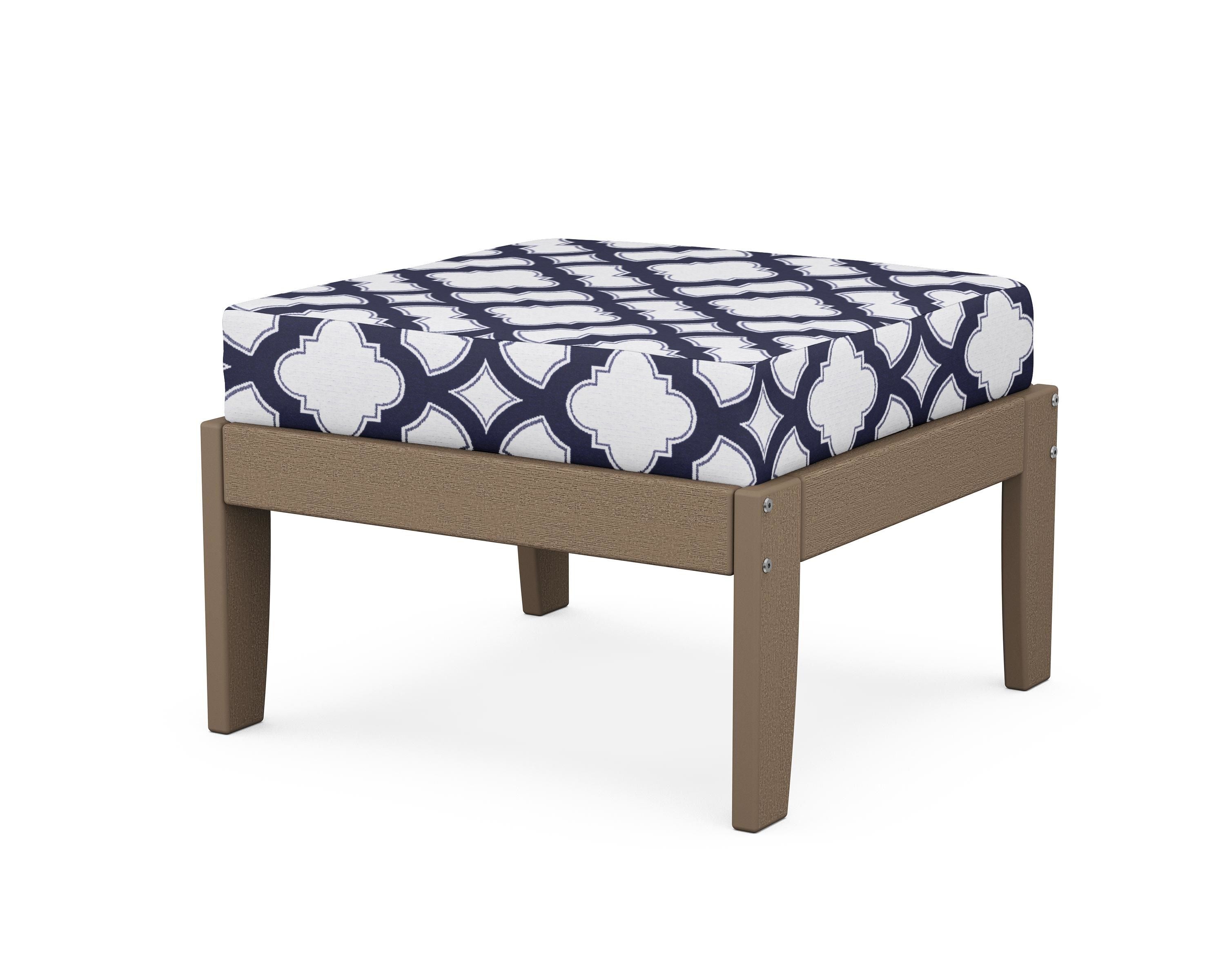 Unbranded Modular Ottoman - Classic in Vintage Sahara / Trellis Navy