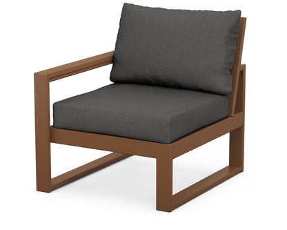 POLYWOOD® EDGE Modular Left Arm Chair in Teak / Spectrum Carbon